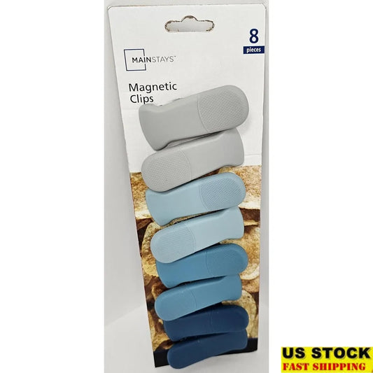 8-Piece Magnetic Bag Clips Set Durable Plastic Multi-Purpose Clips Snacks Artwork Organization Kitchen Office Classroom