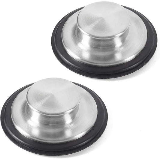 2 PCS Stainless Steel Kitchen Sink Stopper, Large Wide Rim 3.38" Diameter - Garbage Disposal Plug