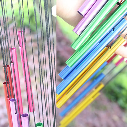 Outdoor Garden Wind Chime 12 Hollow Metal Tubes Hanging Metal Pipe Wind Chimes Bells Balcony Outdoor Yard Garden Home Decoration
