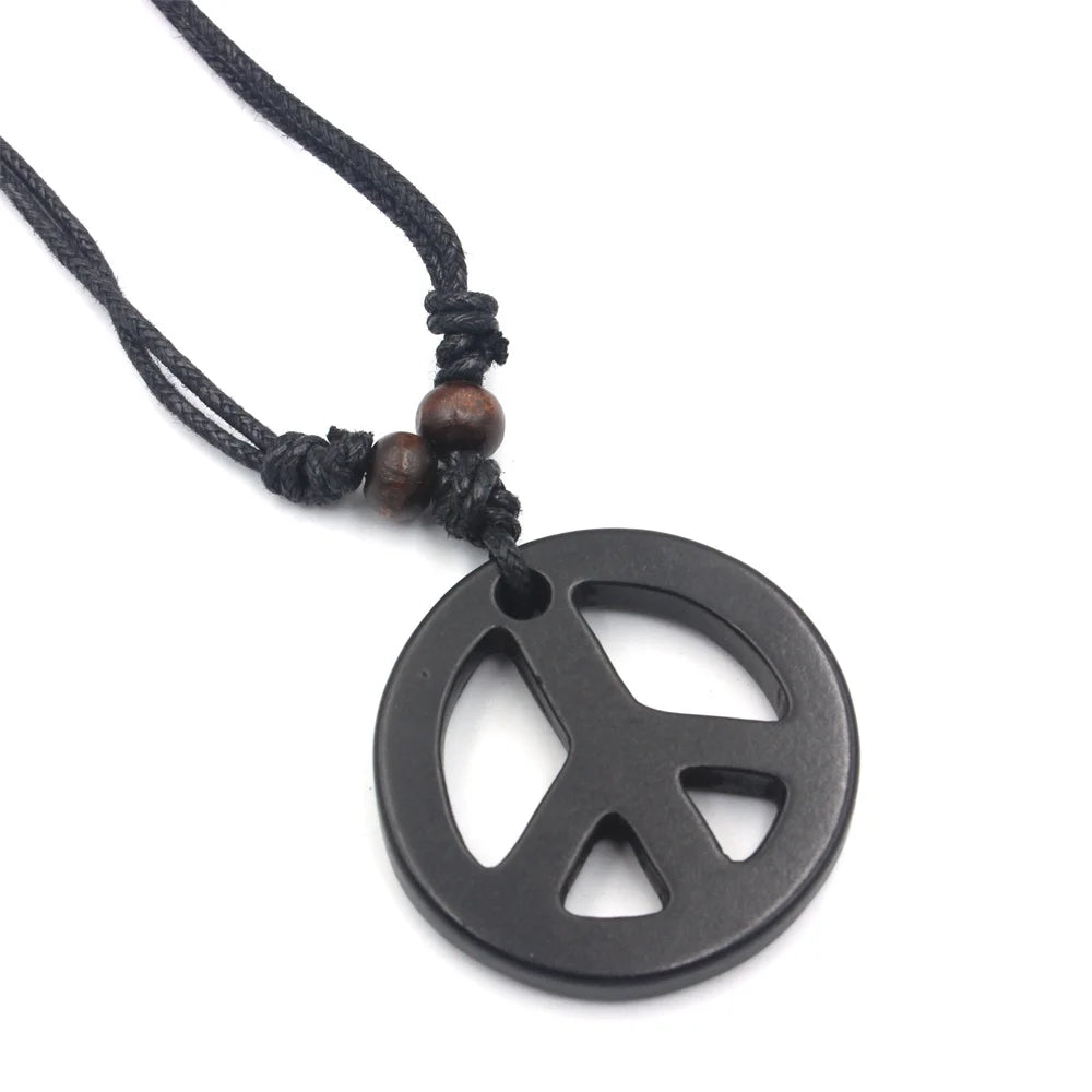 Trendy Peace Sign with Paracord Necklace
