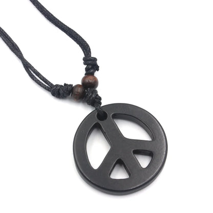 Trendy Peace Sign with Paracord Necklace