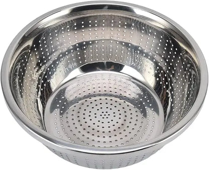 Stainless Steel Colander, Vegetable Washing Basket proof Multifunction Food Strainer Bowl for Kitchen, Vegetable Slicer Grater S