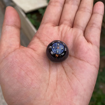 1pcs 20mm Black Plastic Directional Sphere Ball Compass for Outdoor Navigation Mountain Climbing Adventure Direction Guidance