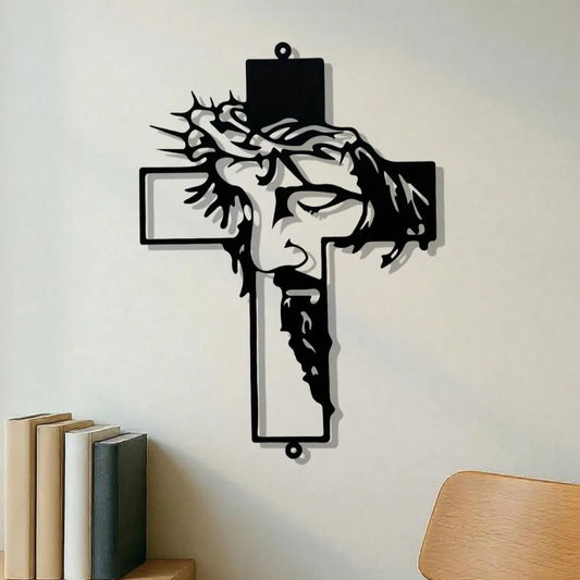 Premium 11.8Inch Jesus Metal Cross Wall Hanging–Rustic Christian Home Decor for Indoor&Outdoor Walls,Faith-Based Art for Bedroom