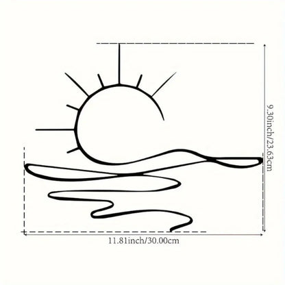 Modern Sunrise Iron Wall Art - Minimalist Metal Decor for Home & Office