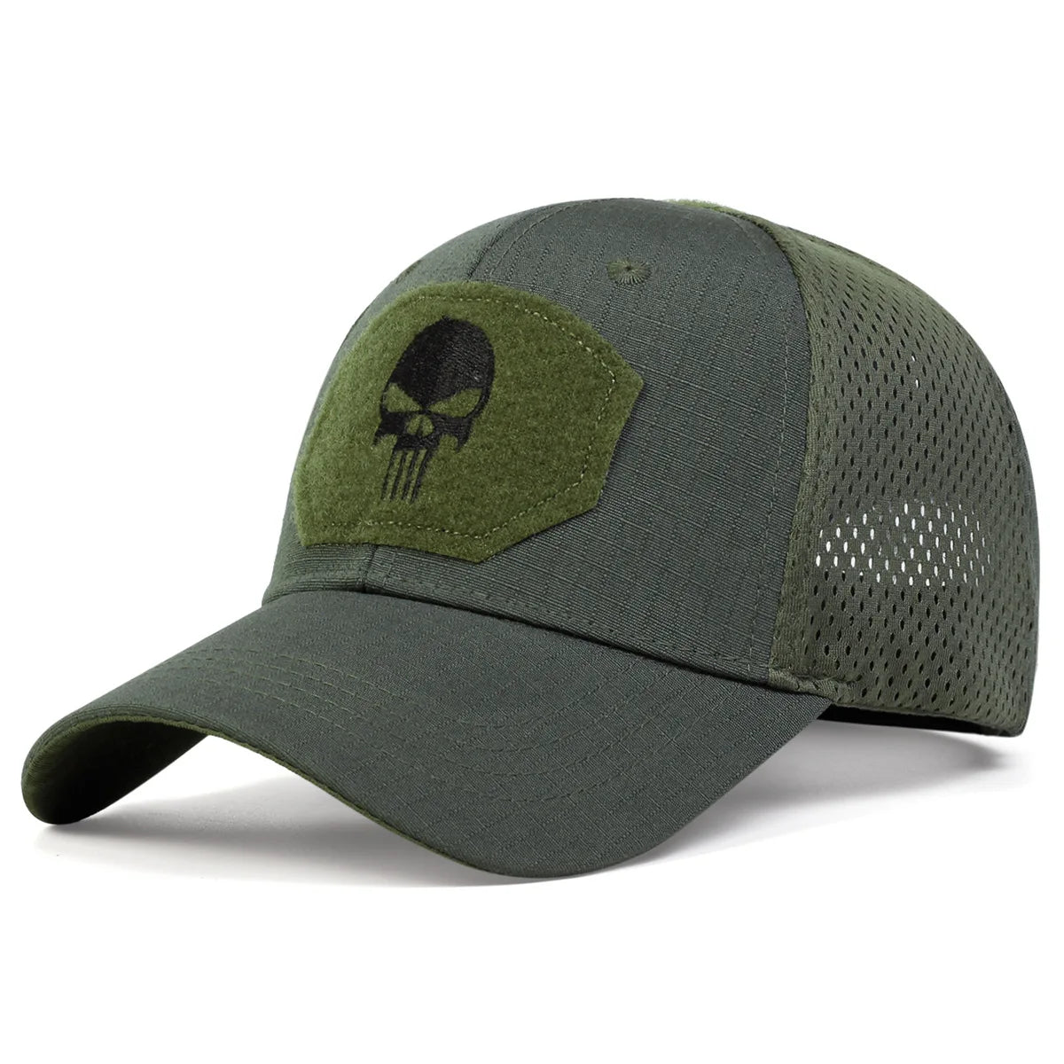 Unisex Skull Embroidered Baseball Caps Outdoor Breathable Mesh Tactics Mountaineering Peaked Hat Adjustable Snapback Caps