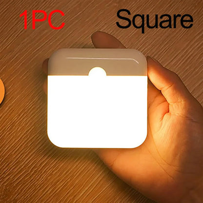 LED Induction Night Light, Wireless USB Charging Wall Light Bedroom Corridor Cabinet Bathroom Night Light