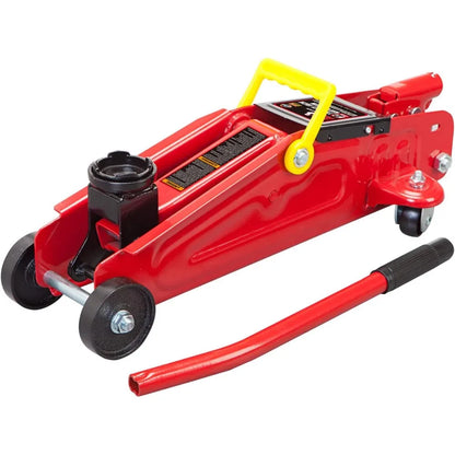 1.5 Ton Hydraulic Trolley Floor Jack with Carrying Case, Red - 3000 lb Capacity for Cars and SUVs