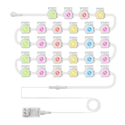 147FT 90LEDs Permanent Outdoor Light String APP Smart RGBIC Eaves LED Lights DIY Scene Modes Christmas Party Lighting Decoration