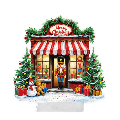 Acrylic Christmas Special Shape Merry-go-round Rhinestones Desktop Ornaments Diamond Painting Desktop Decors for Adults Beginner