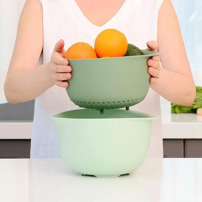 Rice Strainer and Kitchen Colander Set - Strain Rice, Quinoa and Small Grains - Soak, Wash and Drain Vegetables and Fruit - (4