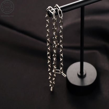 New 925 Sterling Silver Paperclip Neck Chain Basic Link Chain Necklace for Men Women Fine Jewelry Party Gifts Ships from USA
