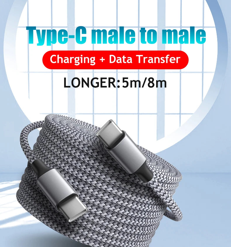 Type C to Type C Cable C to C PD 60W 3m 5m 8m 10-meter Extension Cable