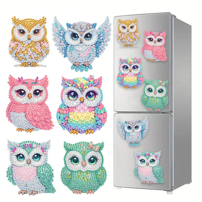 6Pcs Acrylic Beach Diamond Painting Refrigerator Magnet Diamond Painting Fridge Magnet DIY Fridge Stickers for Car Mailbox Decor
