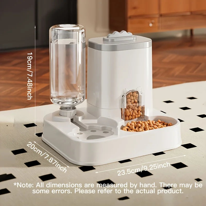 1-Pack Automatic Gravity-Fed Cat Water Dispenser & Feeder - Spill-Proof Large Capacity One-Piece Design,