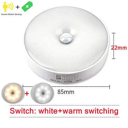 Motion Sensor Light Led USB Nightlights Rechargeable Lamp for Bedroom Staircase Hallway Wardrobe Cupboard Lighting