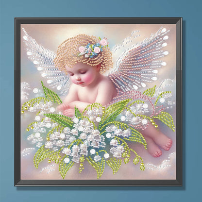 5D DIY Partial Special Shaped Drill Diamond Painting Kit Angel Child Decoration
