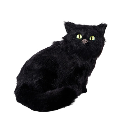 Halloween Black Cat Figurines Set of 3 Spooky Decorations for Home Office Party Miniature Cat Ornaments for Table Display