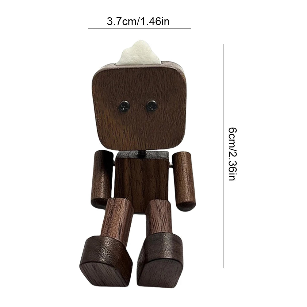 Handmade Shaking Feet Doll Funny Wood Desktop Decor Creative Wooden Man Figurine Handcrafted Statue for Car Dashboard Decor