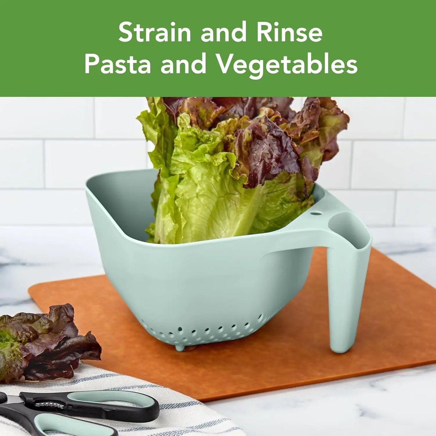 3 Quart Colander BPA Free Food Safe Plastic Strainer with Handle Heavy Duty Heat Resistant Pasta and Veggies Kitchen Drainer St