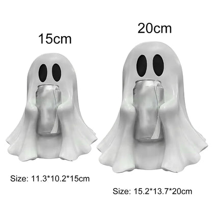Halloween Ghost Can Holder Spooky Decor Drink Holder Cute Ghost Drink Holder Ghost Beverage Holder for Parties Gatherings