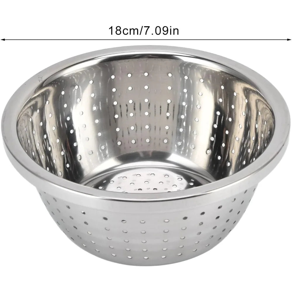 Vegetable Washing Basket, Drain Holes Stainless Steel Colander, Strainer Washing Basket for Drainage Basin, Rice Sieve and Stora