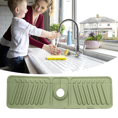 Silicone Faucet Splash Pad Multipurpose Toilet Soap Storage Faucet Mat for Rapid Drainage Kitchen Foldable Drainage Mat