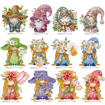 Special Shape Table Top Diamond Painting Ornament Kits Cute Gnome Diamond Painting Desktop Decorations Bedroom Table Decoration