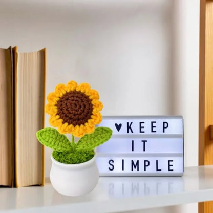 Cute Desk Decor Accessories Office Car Decor Gifts for n Crochet Sunflowers Motivatiol Birthday Christmas 4.8 Ihes