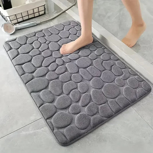 3D Non-Slip Bath Mat Embossed Absorbent Machine Washable Quick Drying