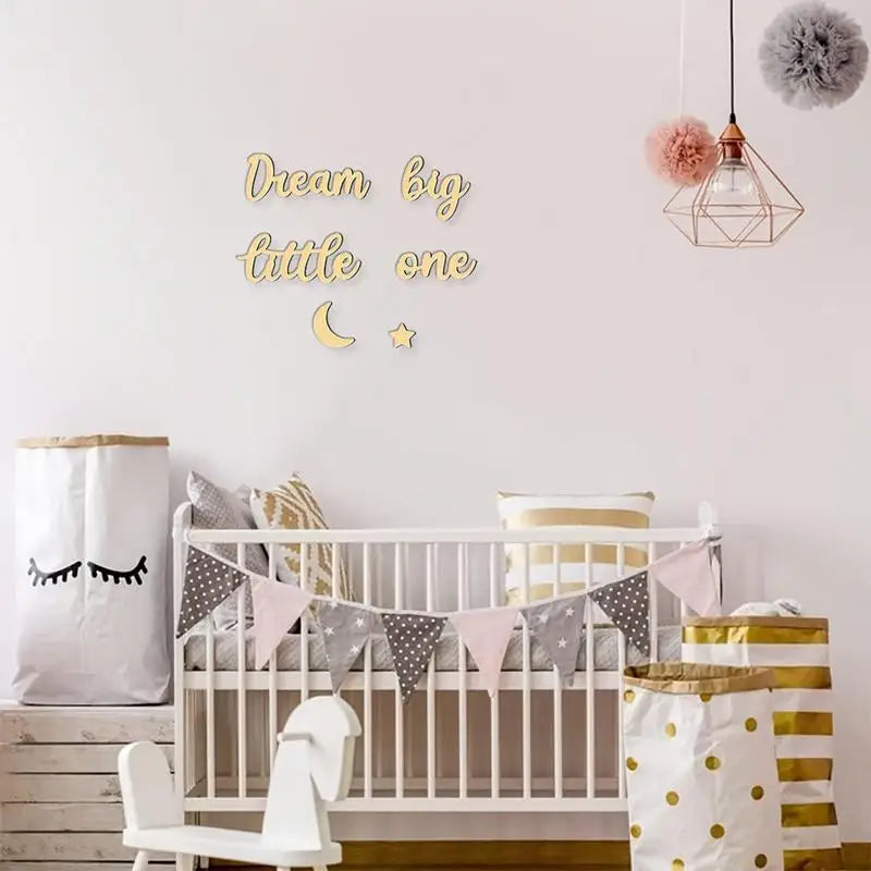 Wall Wooden Letter Modern Big Dream Wall Sign For Children's Room Baby Room Decoration Adorable Gallery Art For Birthday