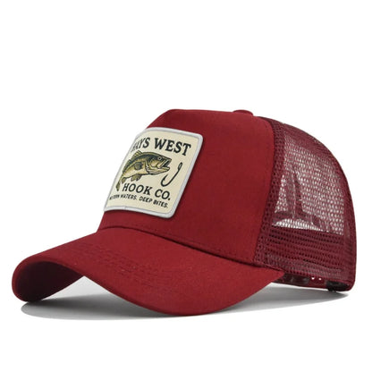 Sports Fishing Snapback Mesh Baseball Cap Trucker Hat Outdoor Cycling