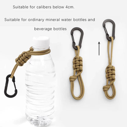Paracord Water Bottle Buckle Carabiner Keychain Outdoor Kettle Holder Clip Hook