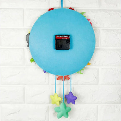 DIY Handmade Felt Making Tools Child Toys Wall Clock Cute Marine Clock For Kindergarten Home Bedroom Kitchen Decoration