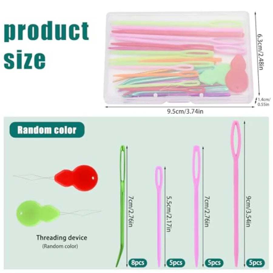25 Pcs Metal Large Eye Curved Sewing Needles Set, Tapestry Crochet Sewing
