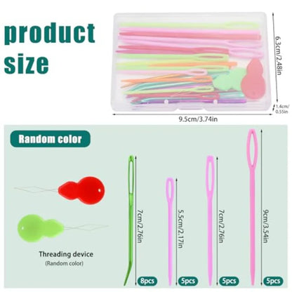 25 Pcs Metal Large Eye Curved Sewing Needles Set, Tapestry Crochet Sewing