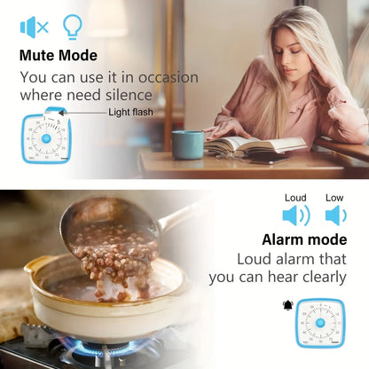 1pc Silent Visual Timer With Night Light - 60-Minute Countdown Timer- Time Management Tool For Home, School, And Work - VT03