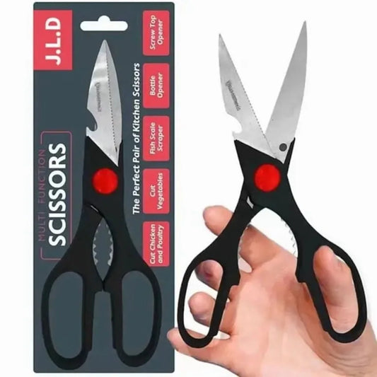 MultiFunctional Kitchen Scissors with Stainless Steel Blades and Ergonomic Grip for Cutting Meat and Vegetables Opening Bottles