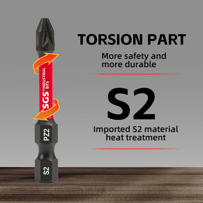 20pc Magnetic PZ2 Impact Screwdriver Bits 50mm S2 Steel Drill Bits
