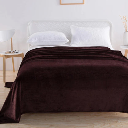 1PC Flannel Blanket, Soft Warm Fleece Throw, Thick Lightweight Cozy Bed Cover