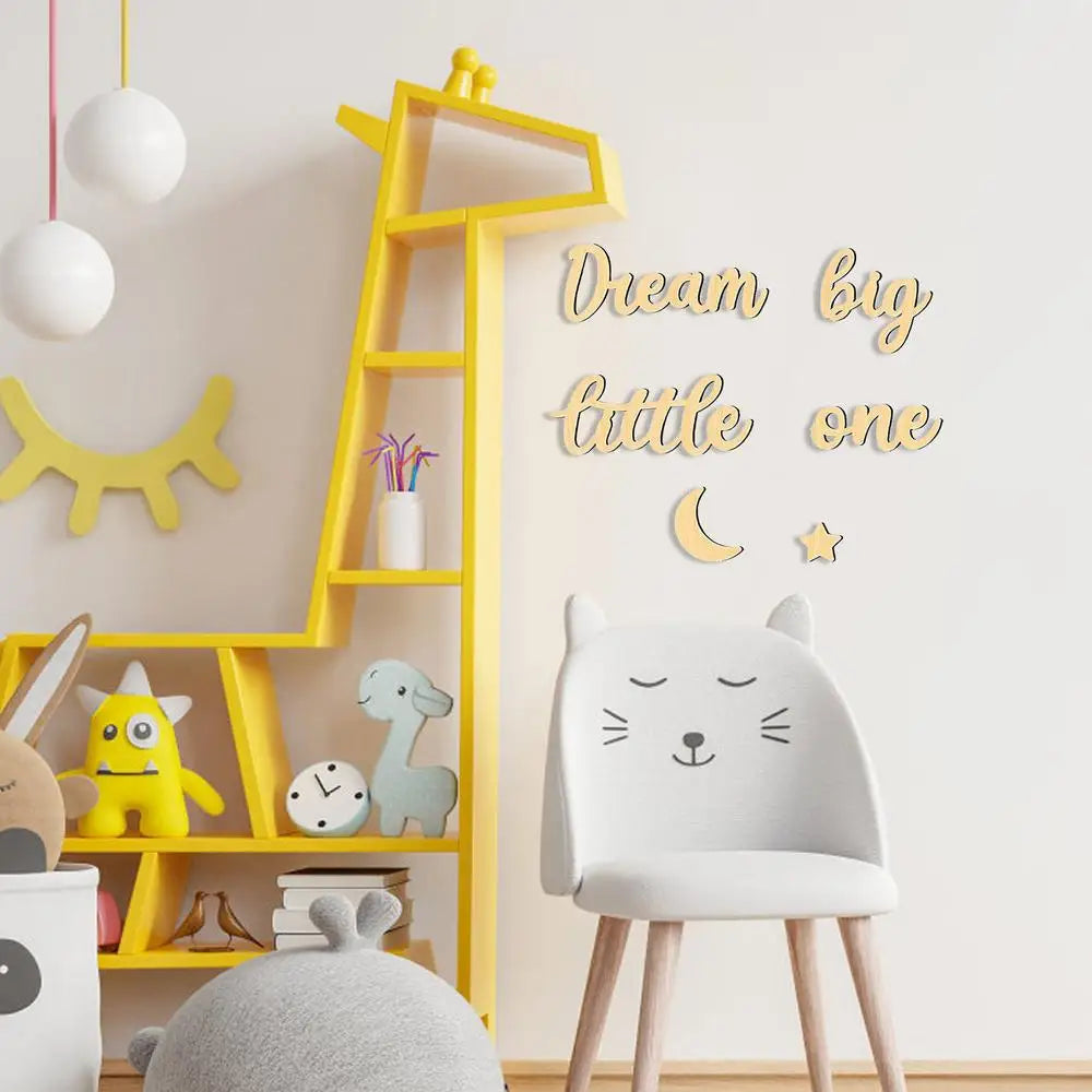 Wall Wooden Letter Modern Big Dream Wall Sign For Children's Room Baby Room Decoration Adorable Gallery Art For Birthday