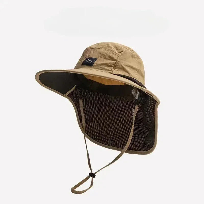 Wide Brim Neck Protection Unisex Bucket Hats Outdoor Visor Quick-drying