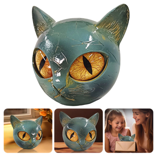 Decorative Cat Stone Figurine Marble Texture Cat Stone Kitten Sculpture for Keepsake Gift Office Desk Decor