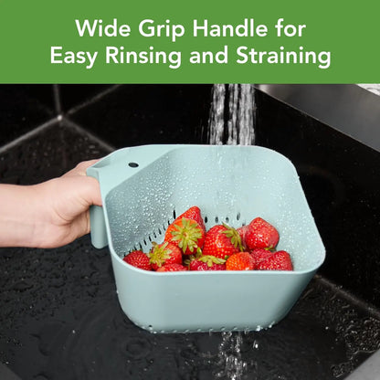 3 Quart Colander BPA Free Food Safe Plastic Strainer with Handle Heavy Duty Heat Resistant Pasta and Veggies Kitchen Drainer St