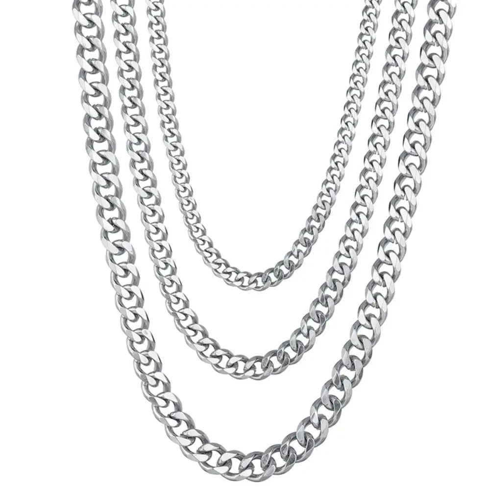Simple Stainless Steel Chain Necklace Gold Silver Color Metal Chain