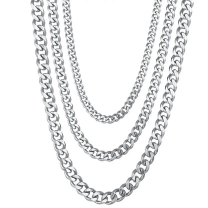 Simple Stainless Steel Chain Necklace Gold Silver Color Metal Chain