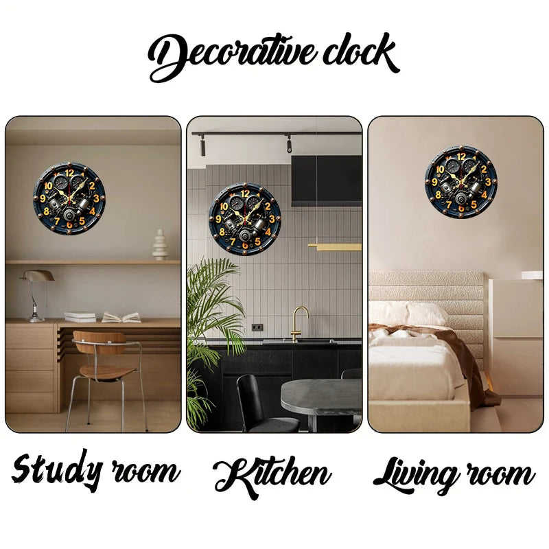 Modern Wall Art Clock 10" Diameter for Living Room Office Study Bedroom Home