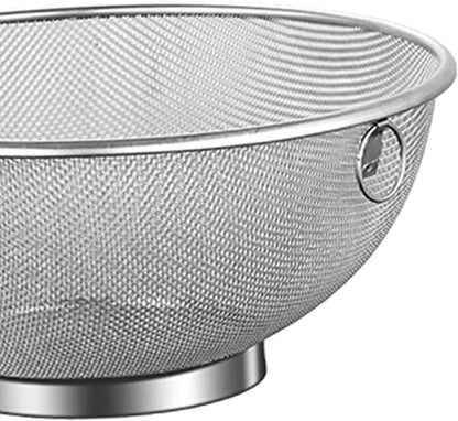 Metal Colander Bowl Drainer Large Kitchen Accessories Vegetable Stand Holder Storage Basket Fine Mesh Colander for Office Fruits