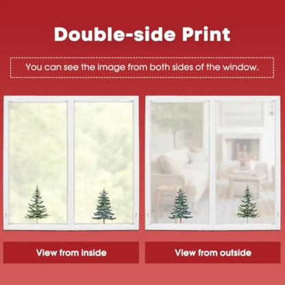 130 PCS Christmas Window Cling Sticker Trees Snow for Home Party Supplies Shop Window Glass Display Decoration Perfect for Holi