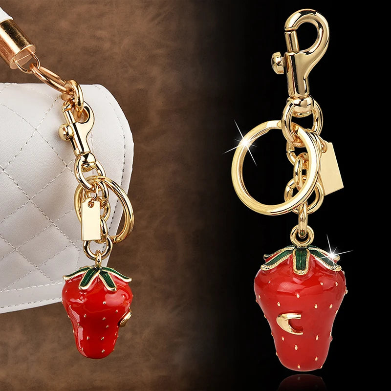 Fashion Simulated Strawberry Keychain Sweet Versatile Strawberry Keychain Pendant Exquisite Backpack Decoration Accessories